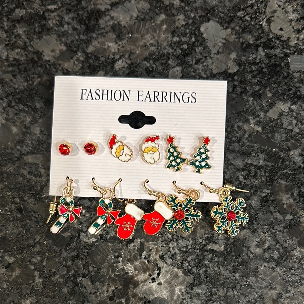 Fashion Earrings Christmas Set of 6